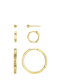 Orelia textured hoop ear stacking set pale gold - British product