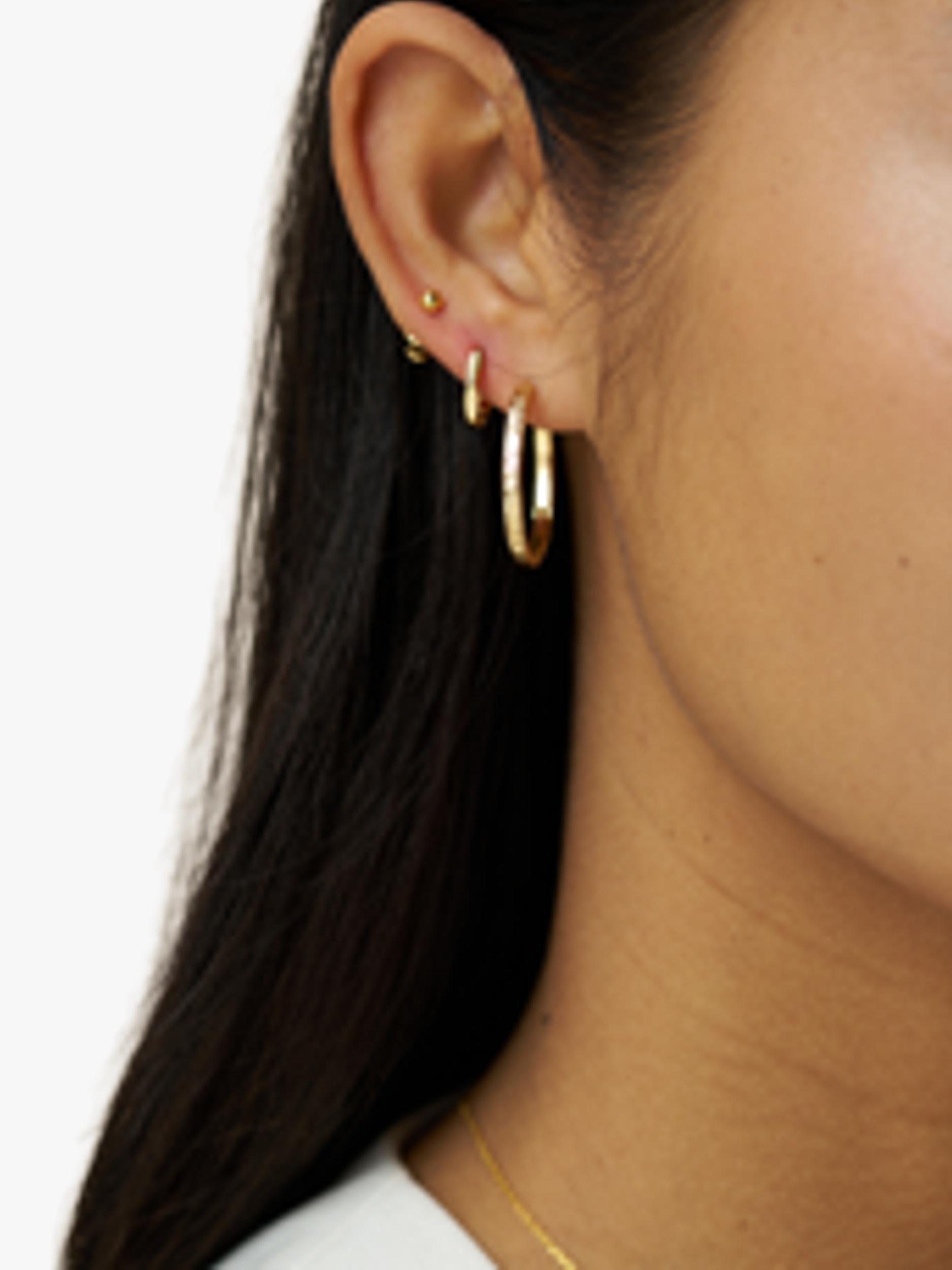 Orelia textured hoop ear stacking set pale gold - British product