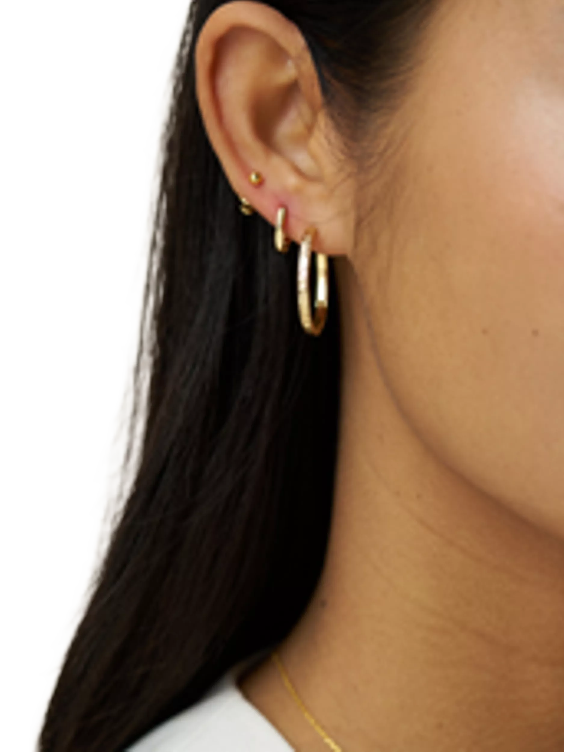Orelia textured hoop ear stacking set pale gold - British product