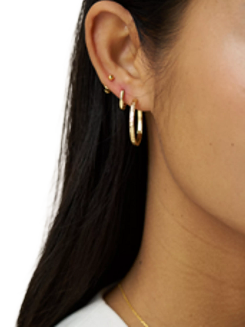Orelia textured hoop ear stacking set pale gold - British product