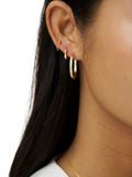 Orelia textured hoop ear stacking set pale gold - British product