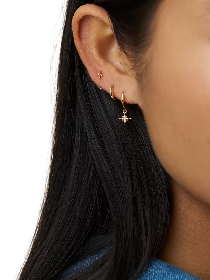 Orelia gold ear stacking set with crystal details, UK version