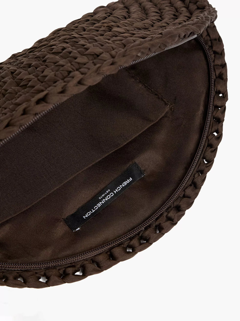French Connection ribbon crochet clutch bag 18cm width - British product
