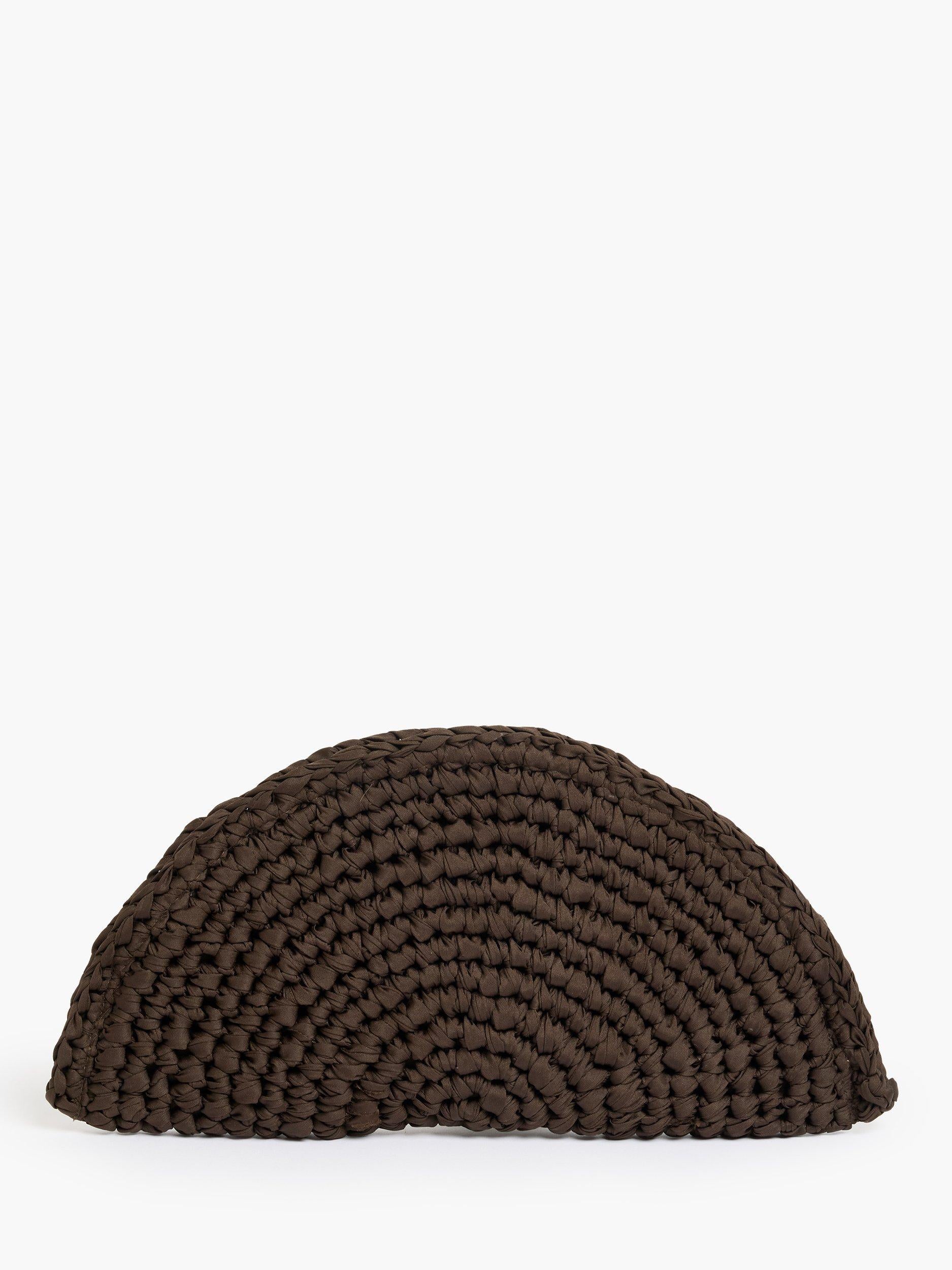 French Connection ribbon crochet clutch bag 18cm width - British product