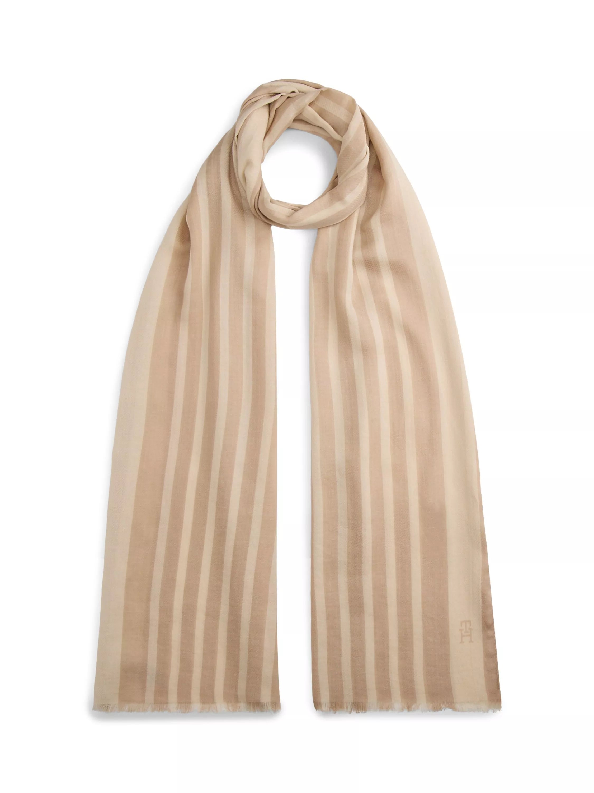 Tommy Hilfiger Elevated Logo Scarf natural beige - British product