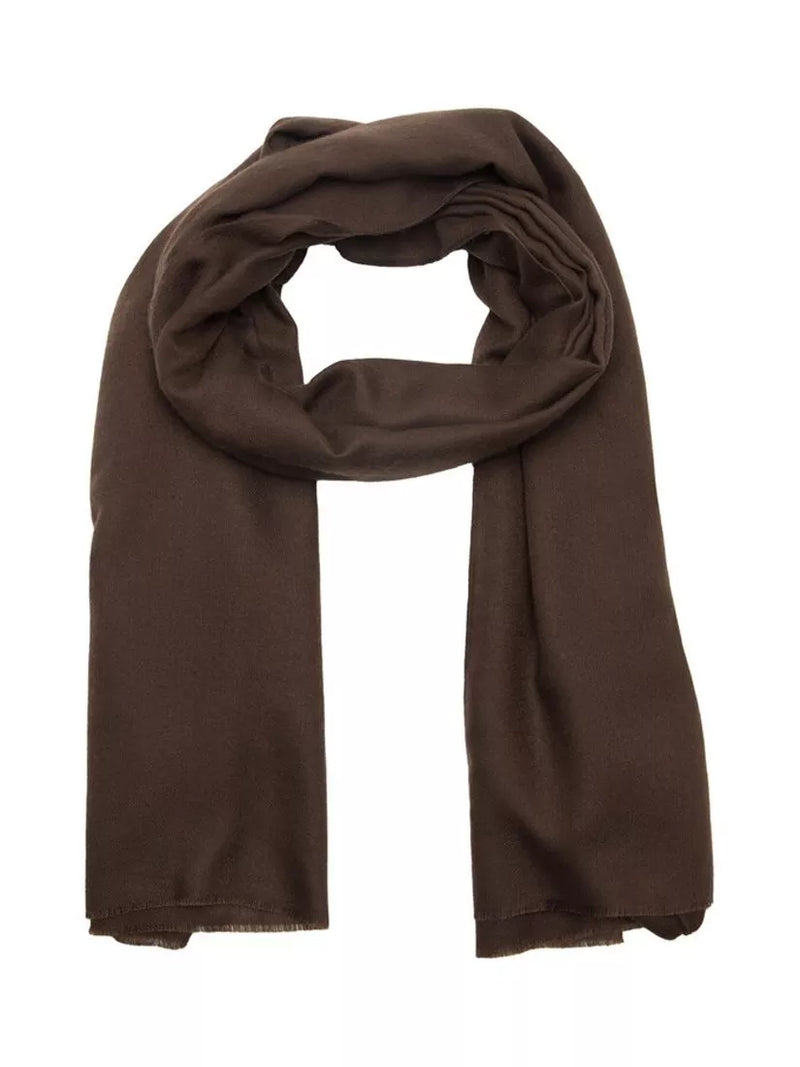 Mango scarf plain frayed trim 90x90cm - British product