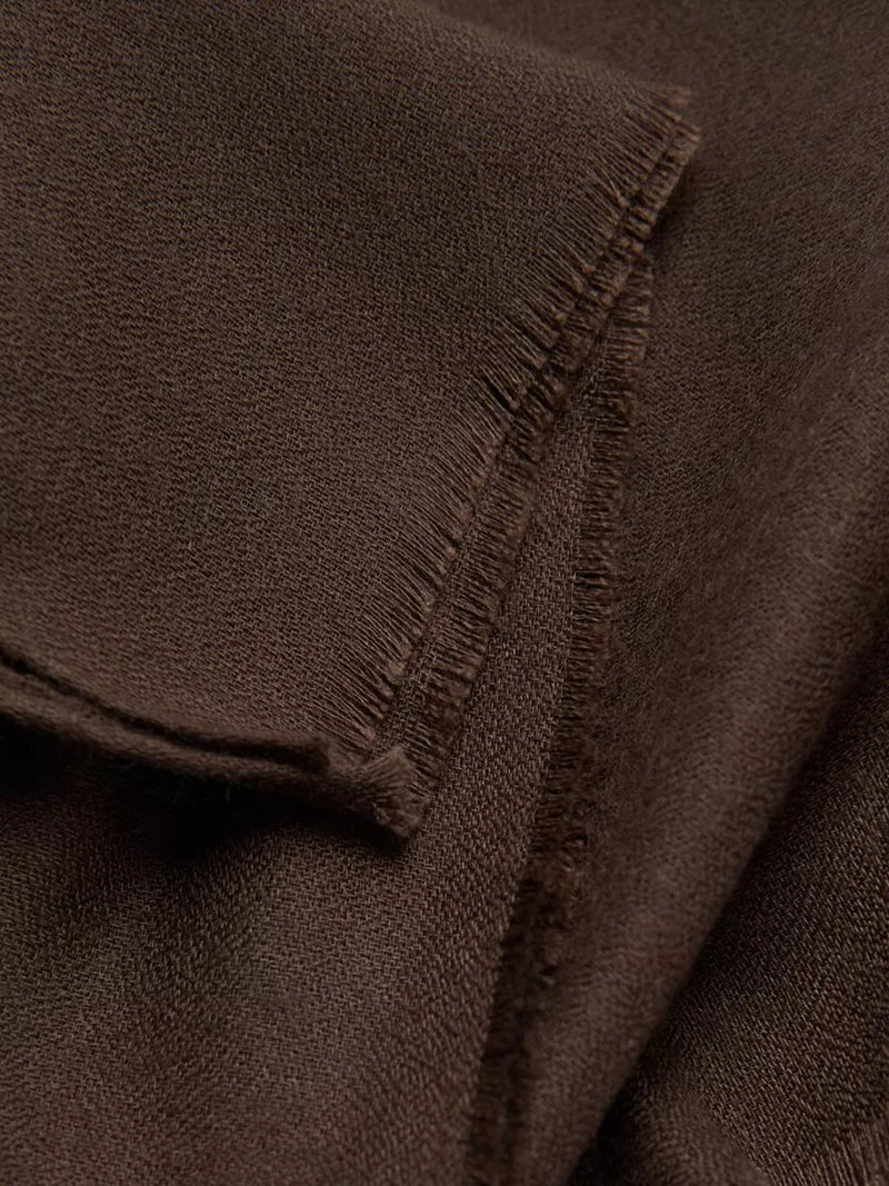 Mango scarf plain frayed trim 90x90cm - British product