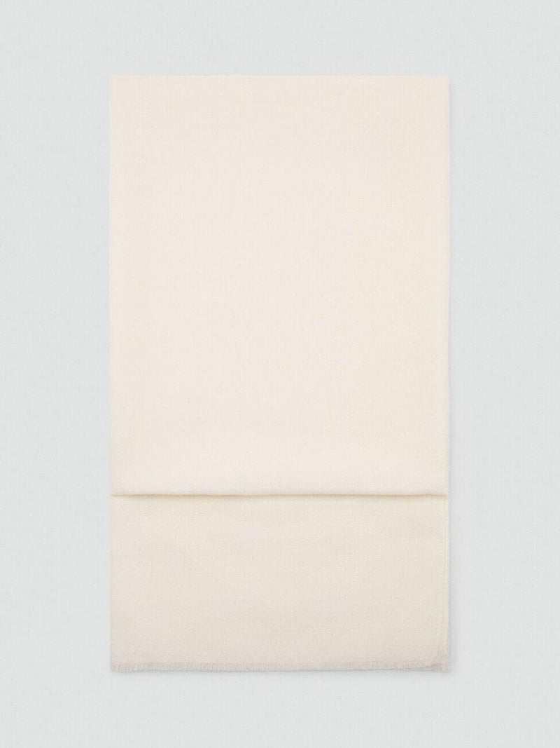 Mango scarf plain frayed trim 90x90cm - British product