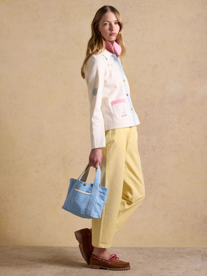 Joules canvas tote bag blue, imported from the UK