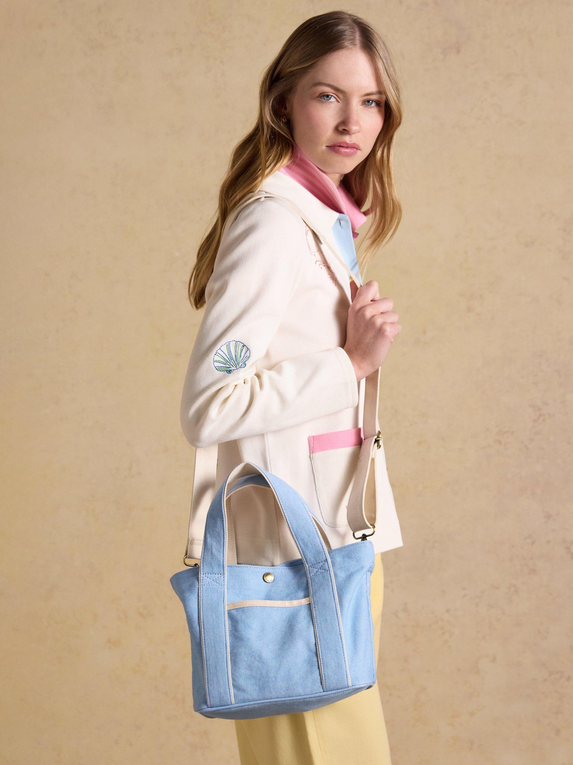 Joules canvas tote bag blue, imported from the UK