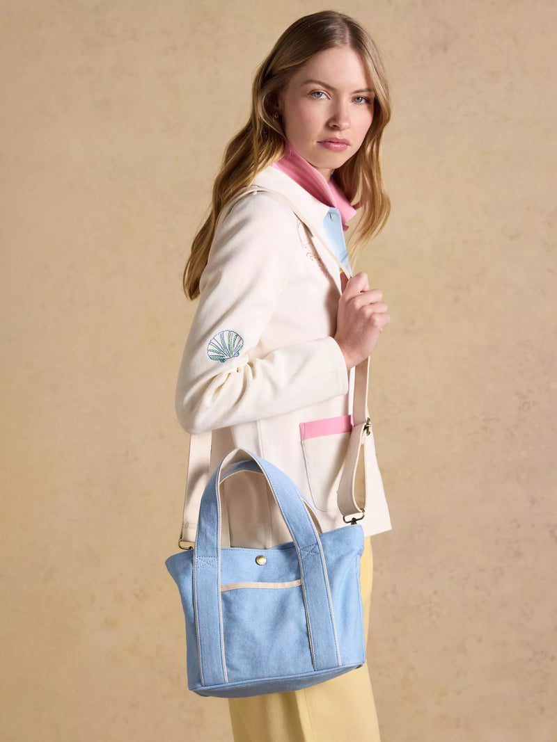 Joules canvas tote bag blue, imported from the UK