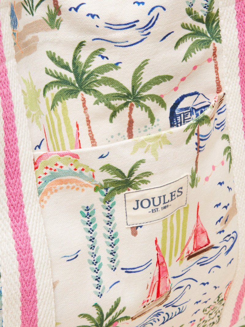 Joules palm print tote bag in multi (British brand)