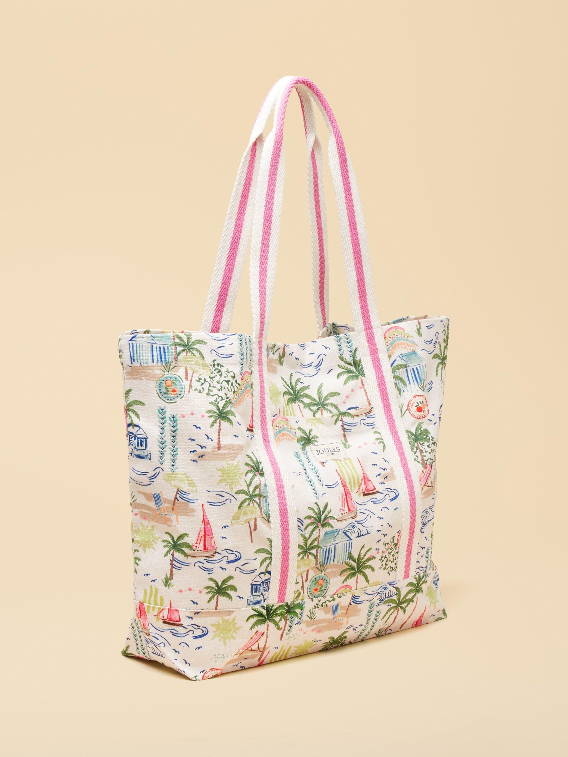 Joules palm print tote bag in multi (British brand)