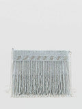 Mango beaded fringe cross body bag sky, imported from the UK