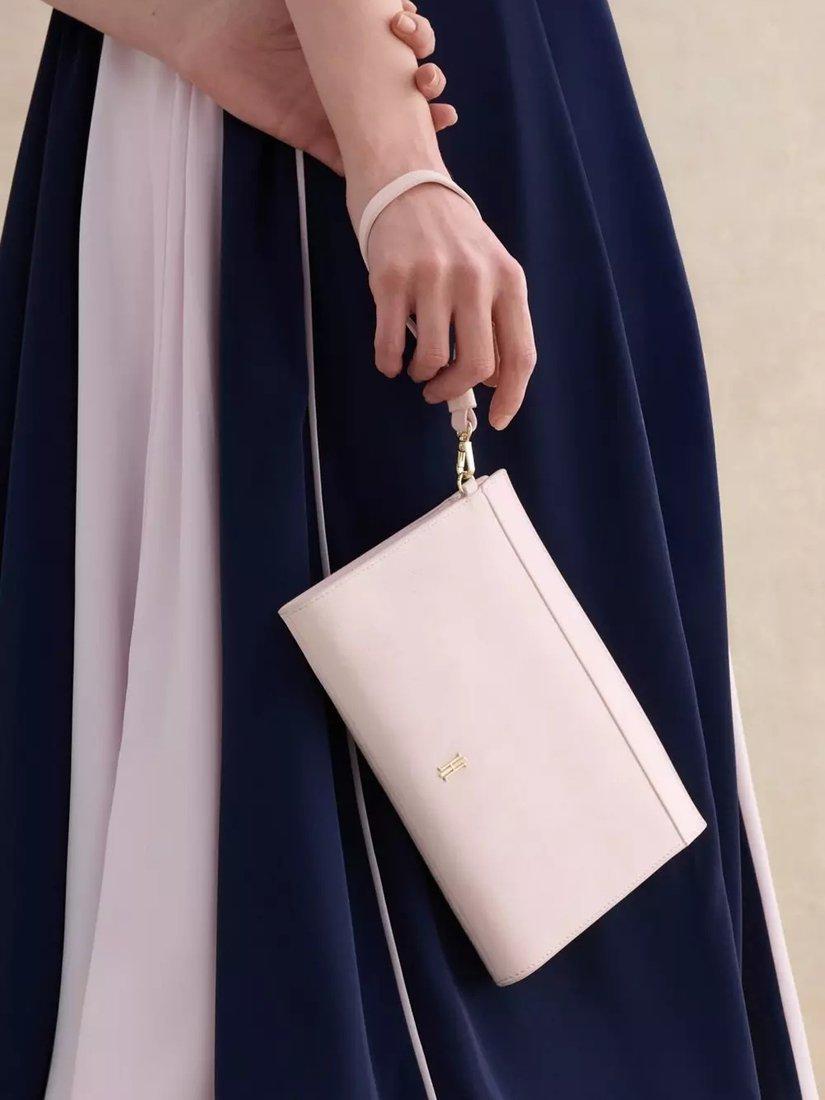 Hobbs Catherine wristlet bag leather suede - British product