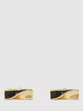 Reiss Carrick Twisted Bar Cufflinks, Gold/Black