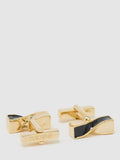 Reiss Carrick twisted bar cufflinks gold/black, UK version