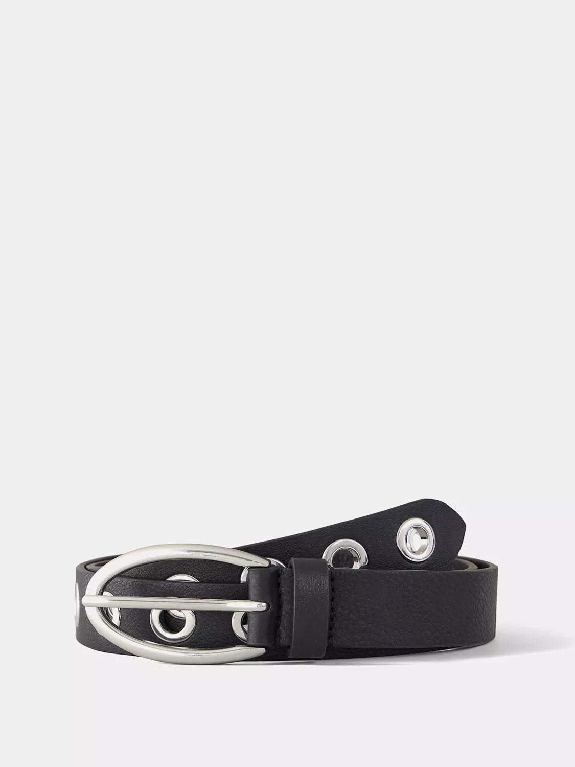 Mint Velvet leather eyelet belt black - British product