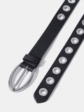 Mint Velvet leather eyelet belt black - British product