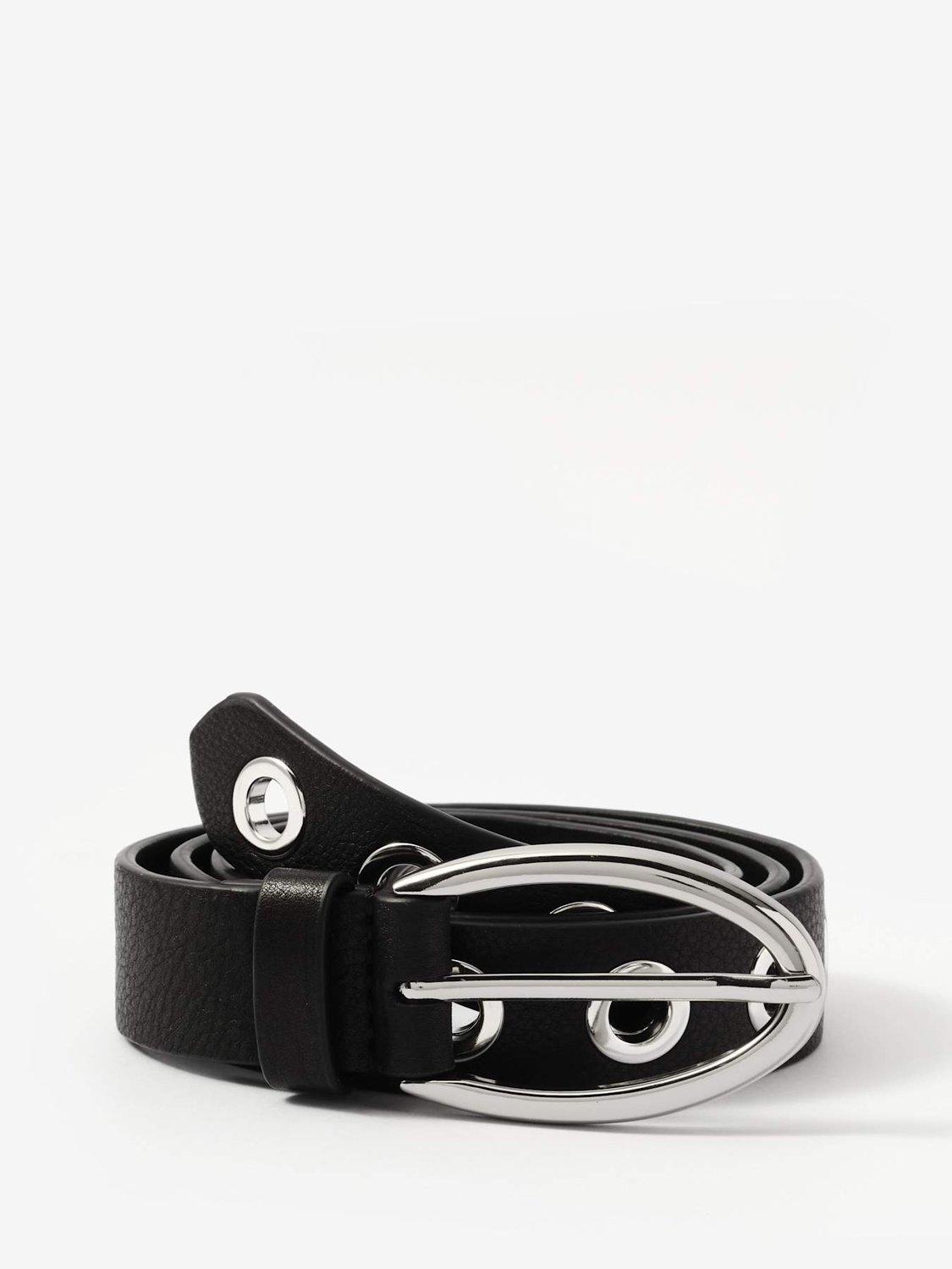 Mint Velvet leather eyelet belt black - British product