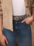 Mint Velvet natural suede belt with eyelet detailing - British product