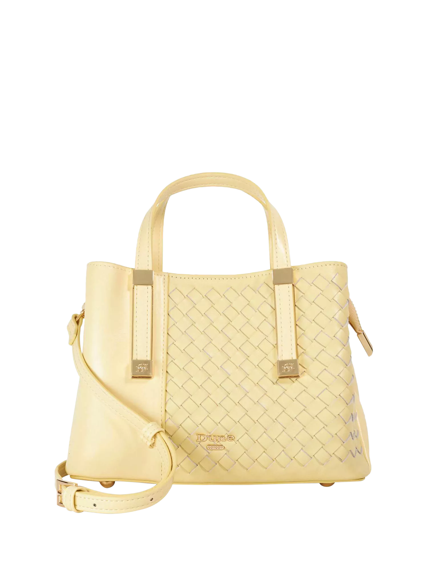 Dune London Dinkydorry textured tote bag lemon (British brand)