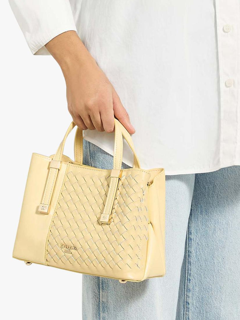 Dune London Dinkydorry textured tote bag lemon (British brand)