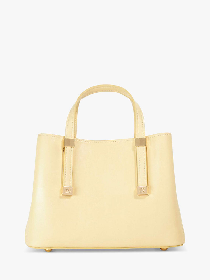 Dune London Dinkydorry textured tote bag lemon (British brand)