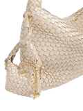 Dune London Deliberatexs Woven Bag Charm, Champagne