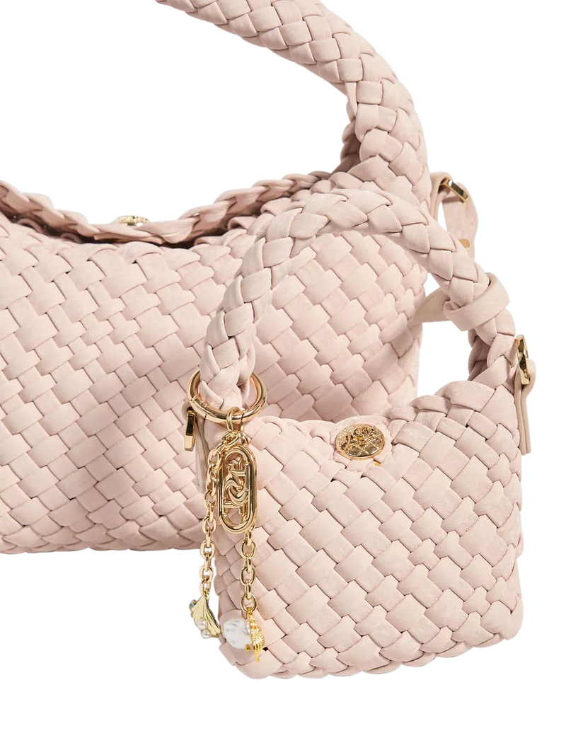 Dune London Deliberatexs Woven Bag Charm, Blush