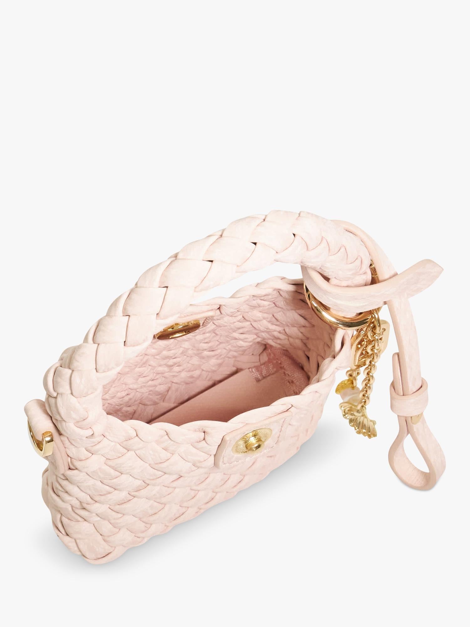 Dune London woven bag charm compact size, imported from the UK