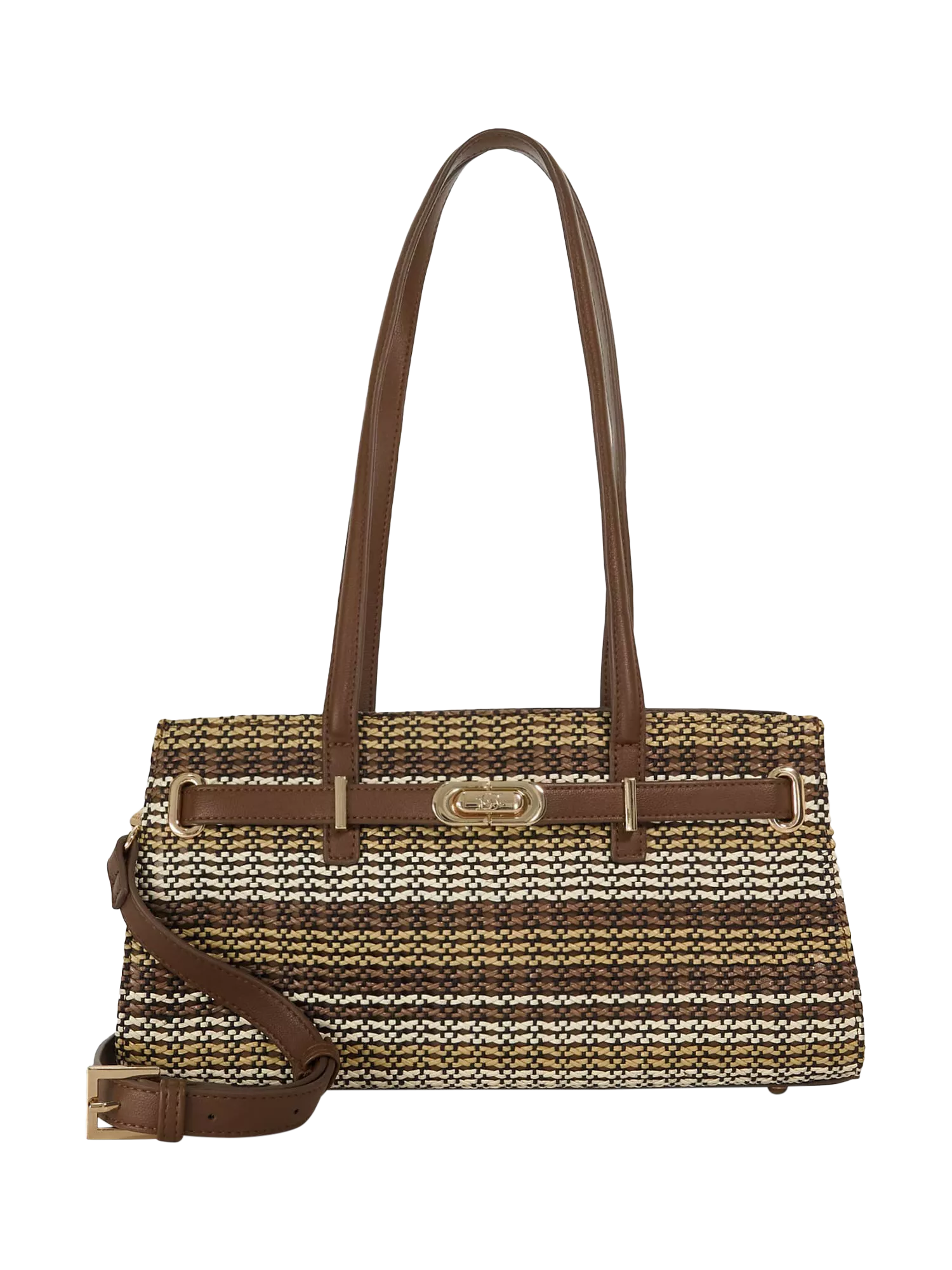 Dune London Depend Textured Panel Handbag, Brown
