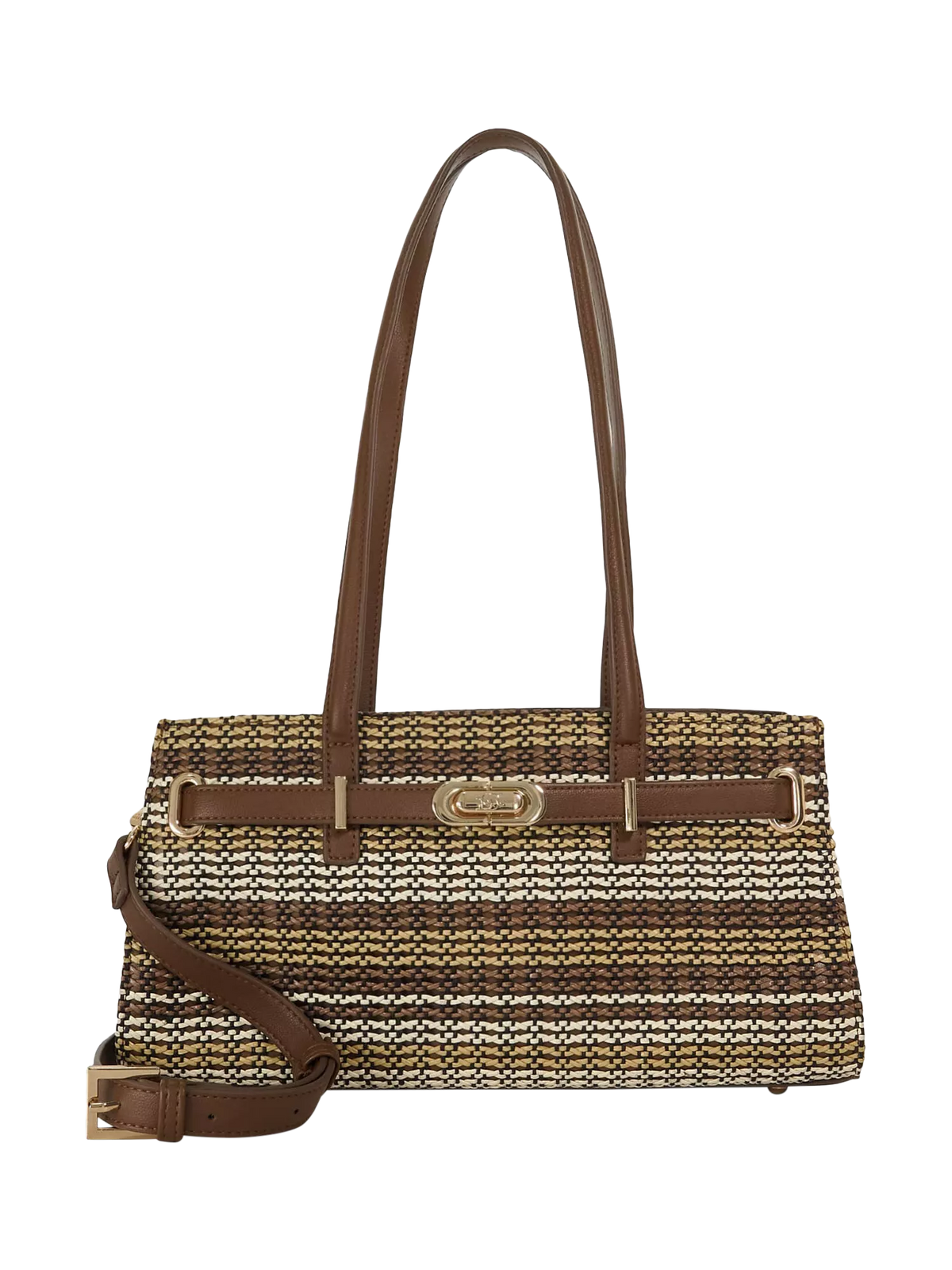 Dune London Depend Textured Panel Handbag, Brown