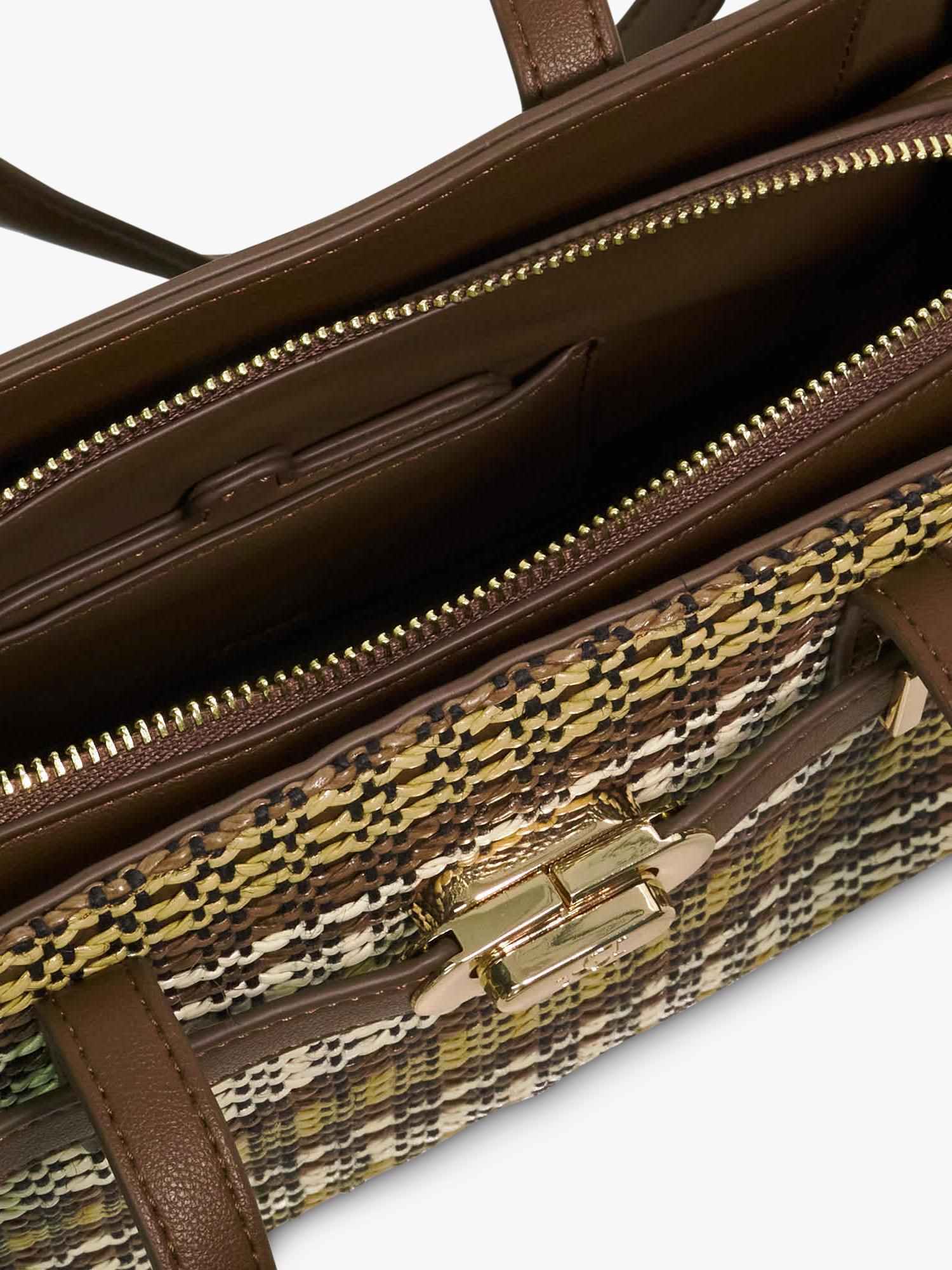 Dune London Depend textured panel handbag in brown, UK version