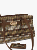 Dune London Depend textured panel handbag in brown, UK version