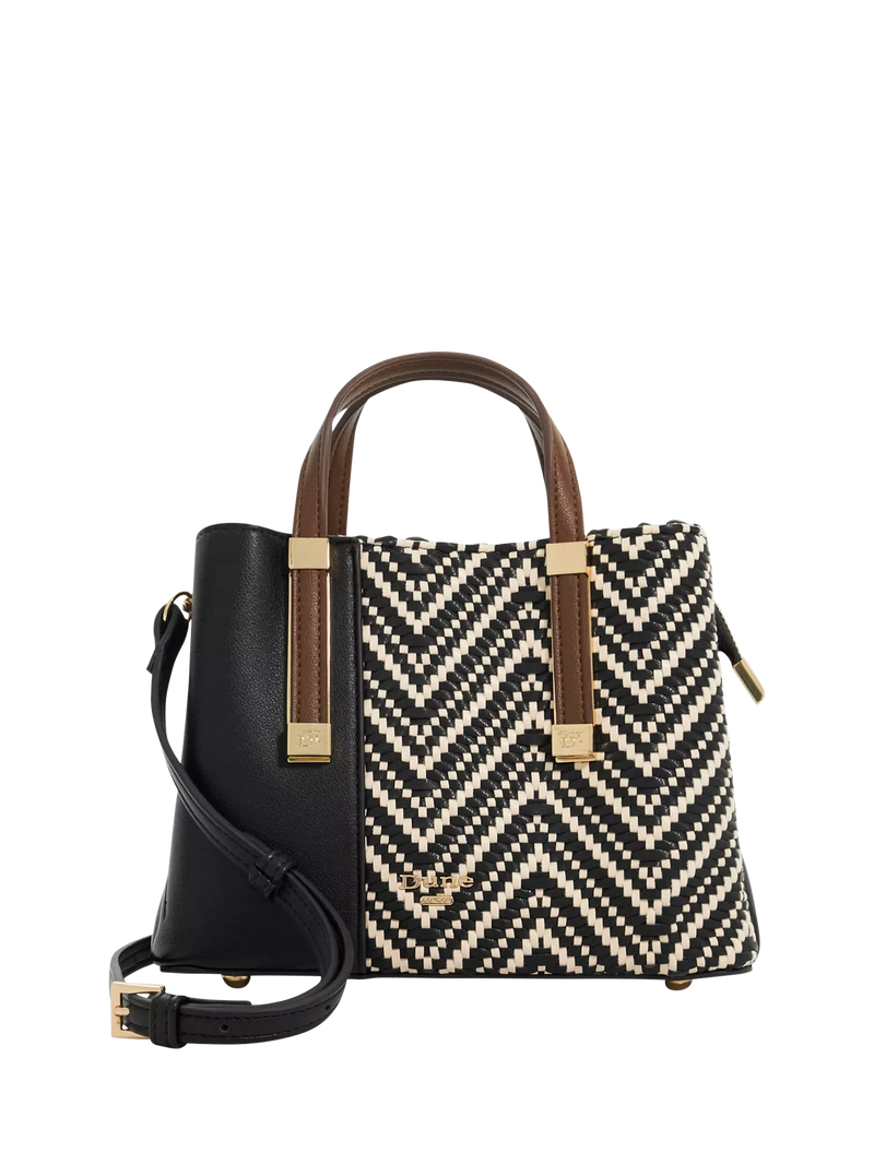 Dune London Dinkydorry textured handbag black white small (British brand)