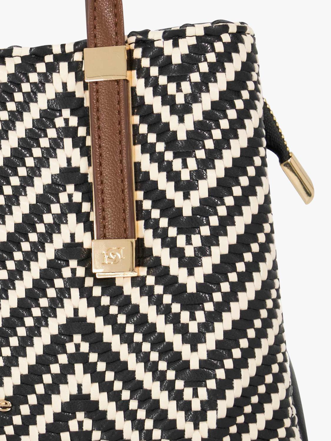 Dune London Dinkydorry textured handbag black white small (British brand)