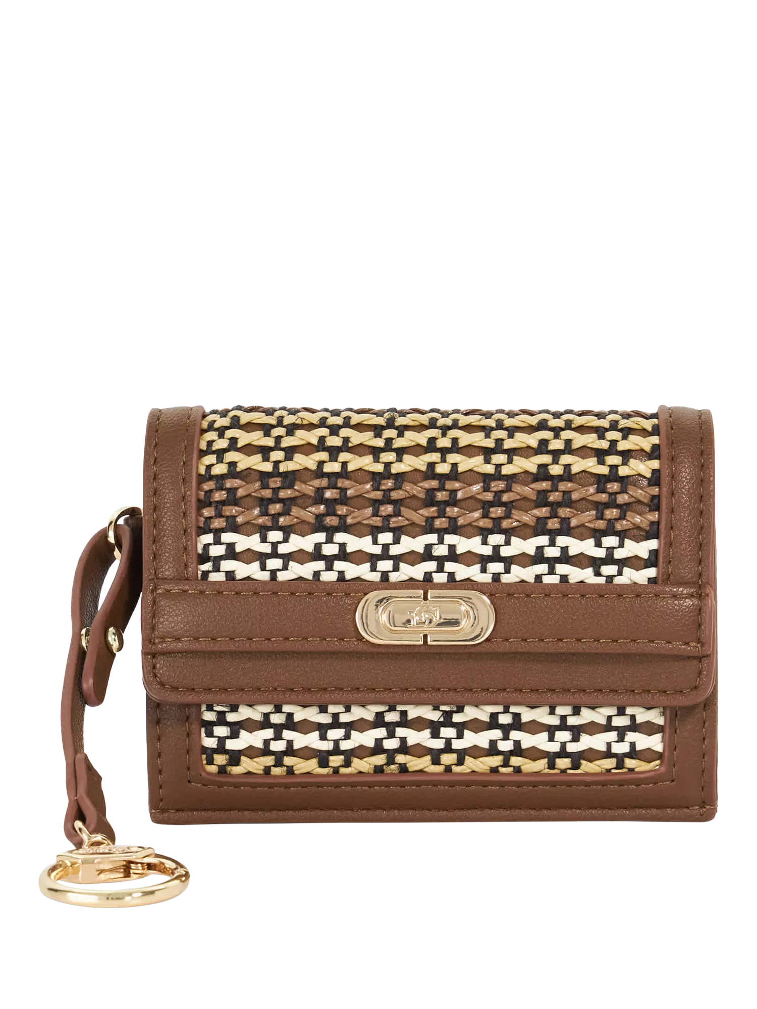 Dune London textured card holder brown, imported from the UK