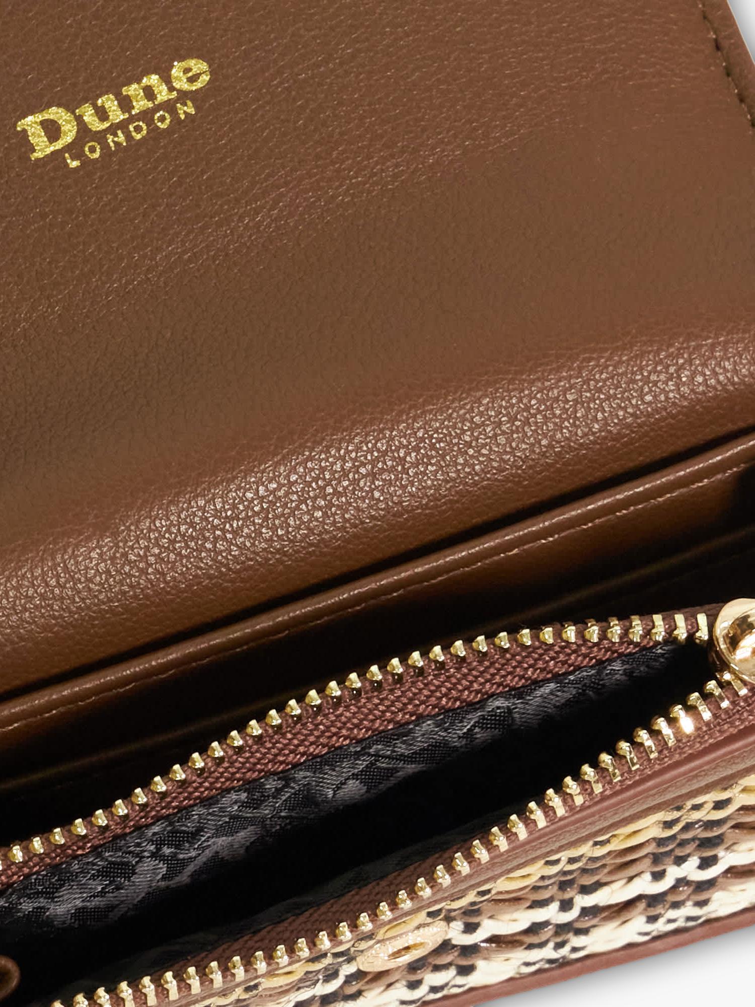 Dune London textured card holder brown, imported from the UK