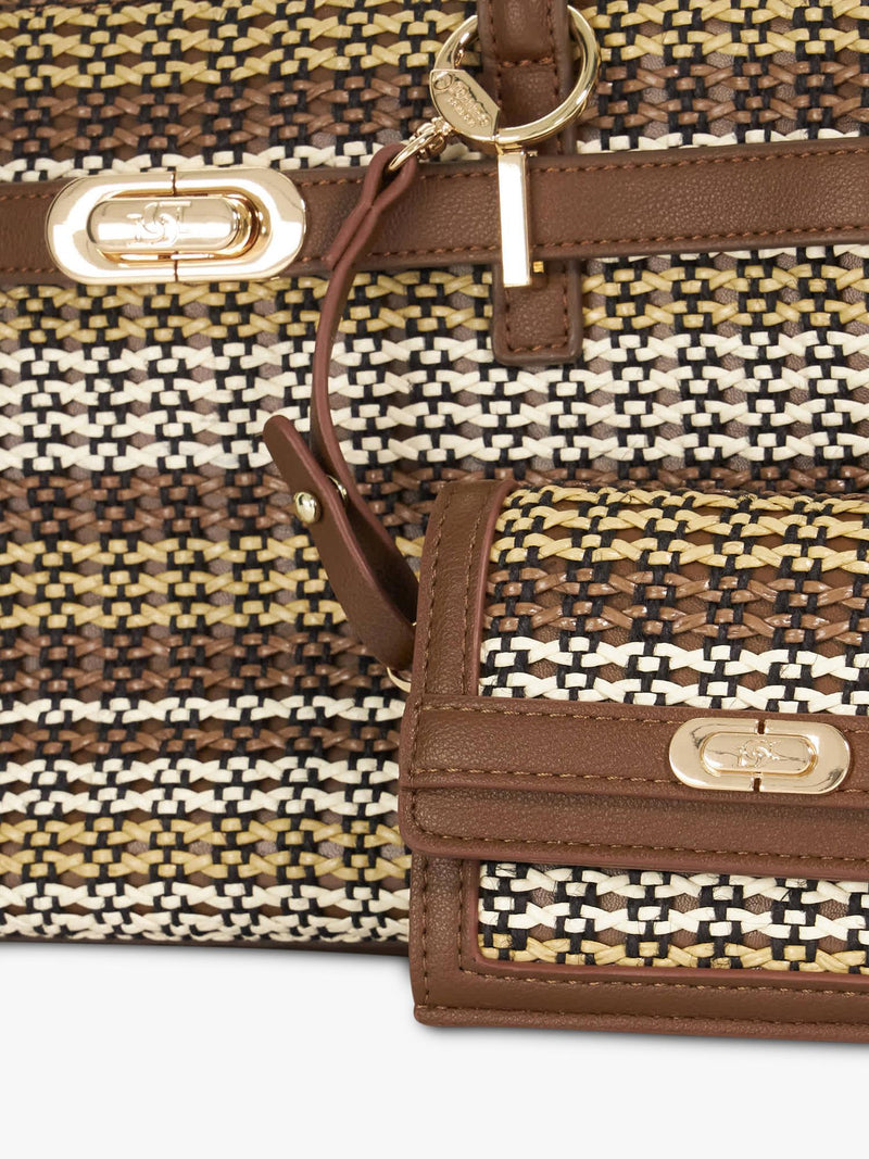 Dune London textured card holder brown, imported from the UK