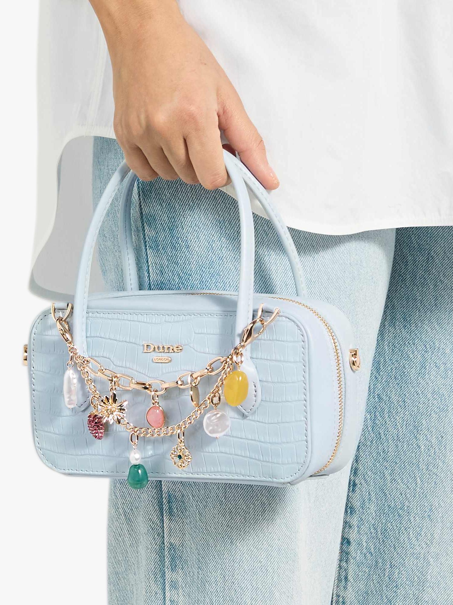 Dune London Song leather charm micro bag, imported from the UK