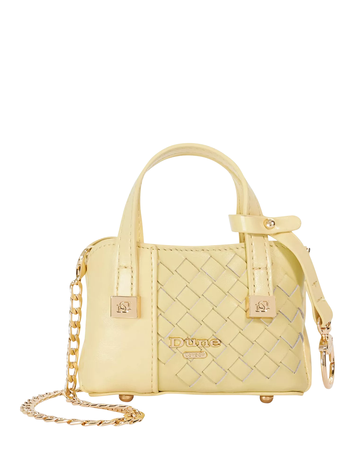 Dune London Small Dorry Tote Bag Charm, Yellow, One Size