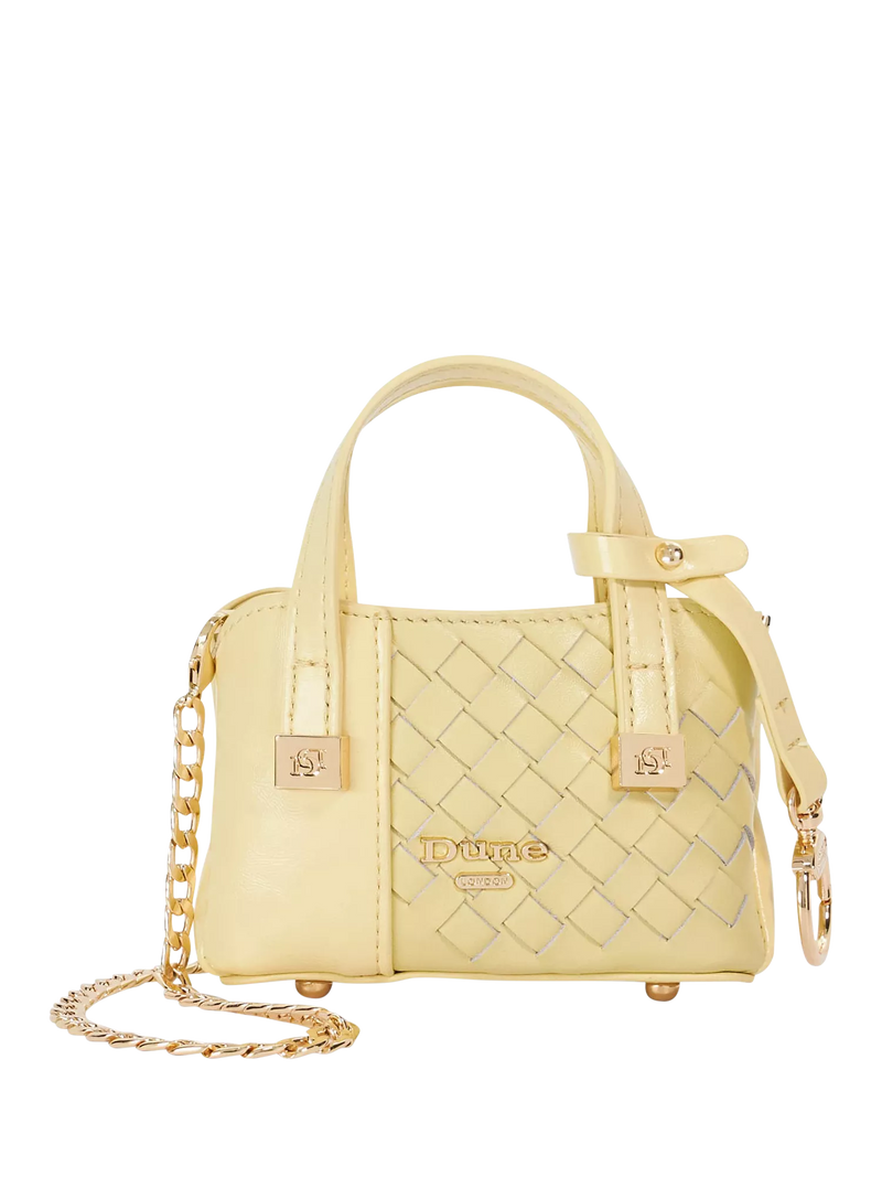 Dune London Small Dorry Tote Bag Charm, Yellow, One Size