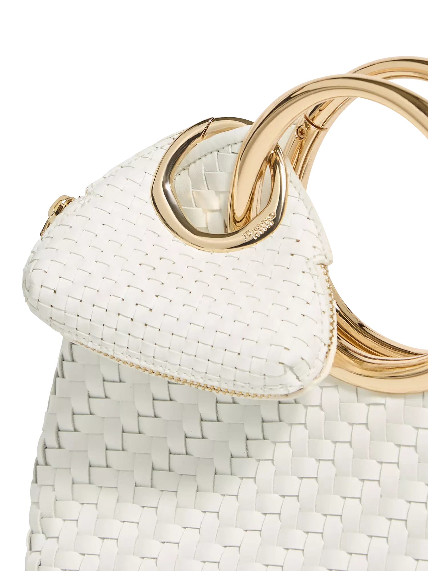 Dune London Spend Mini Circular Detail Bag Charm, White