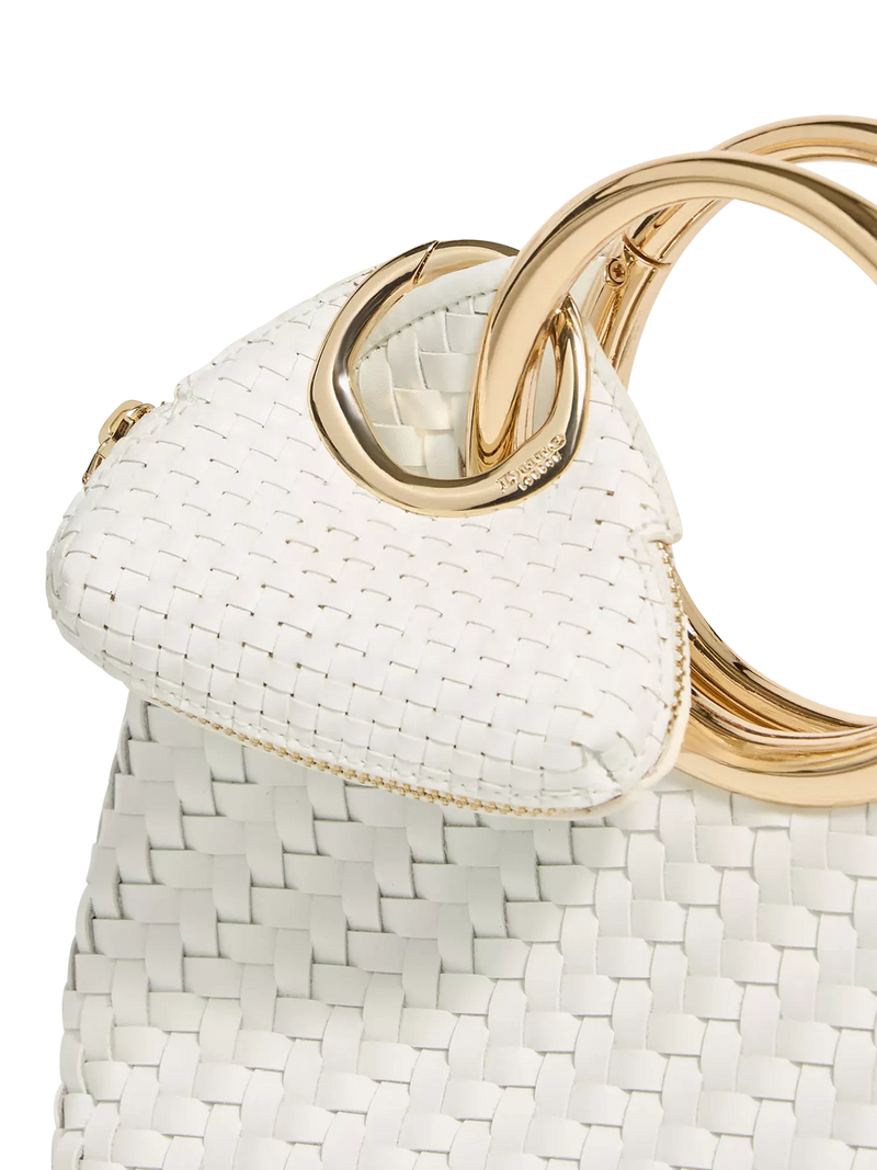 Dune London Spend Mini Circular Detail Bag Charm, White