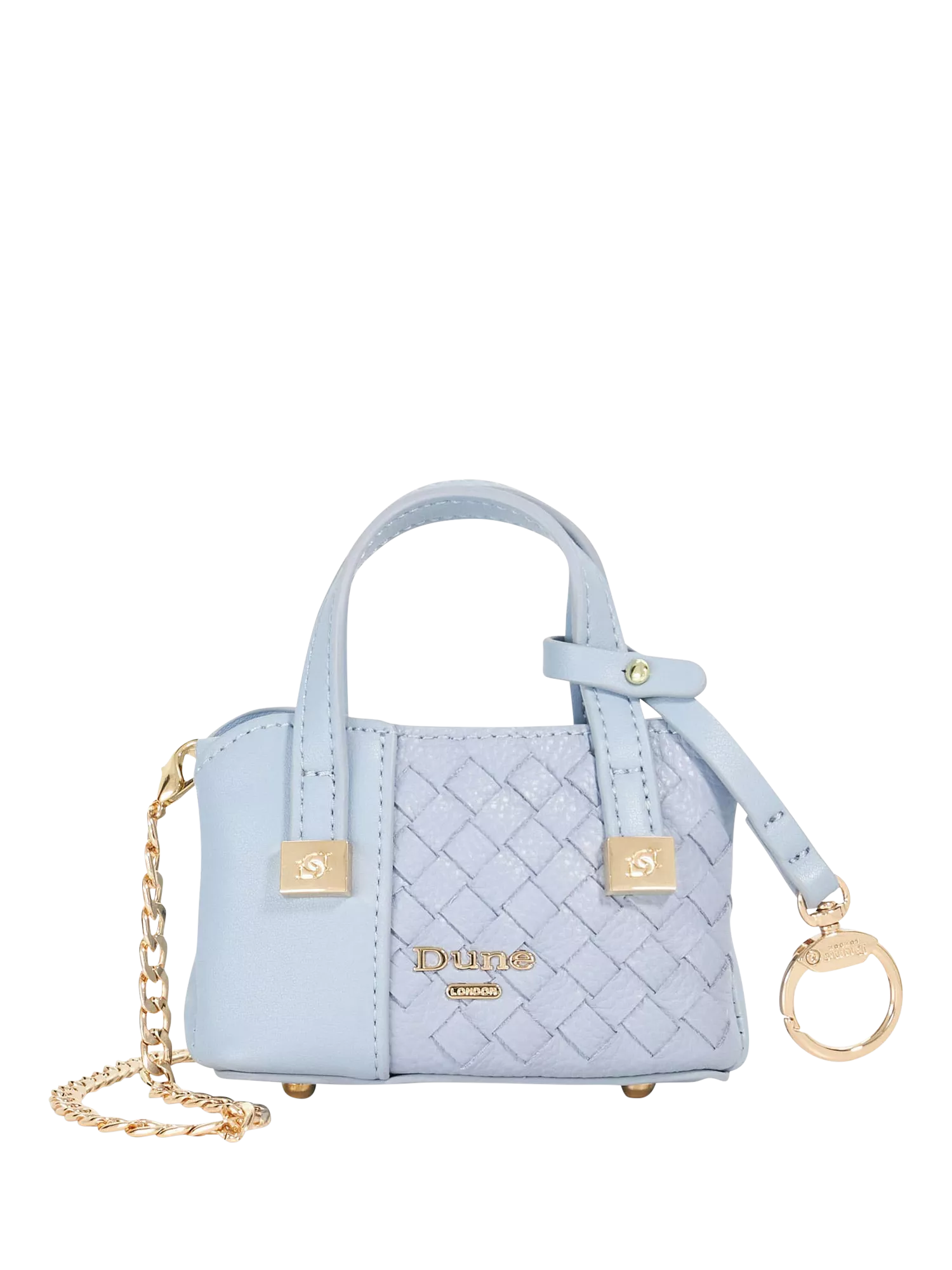 Dune London Small Dorry Tote Bag Charm, Pale Blue, One Size