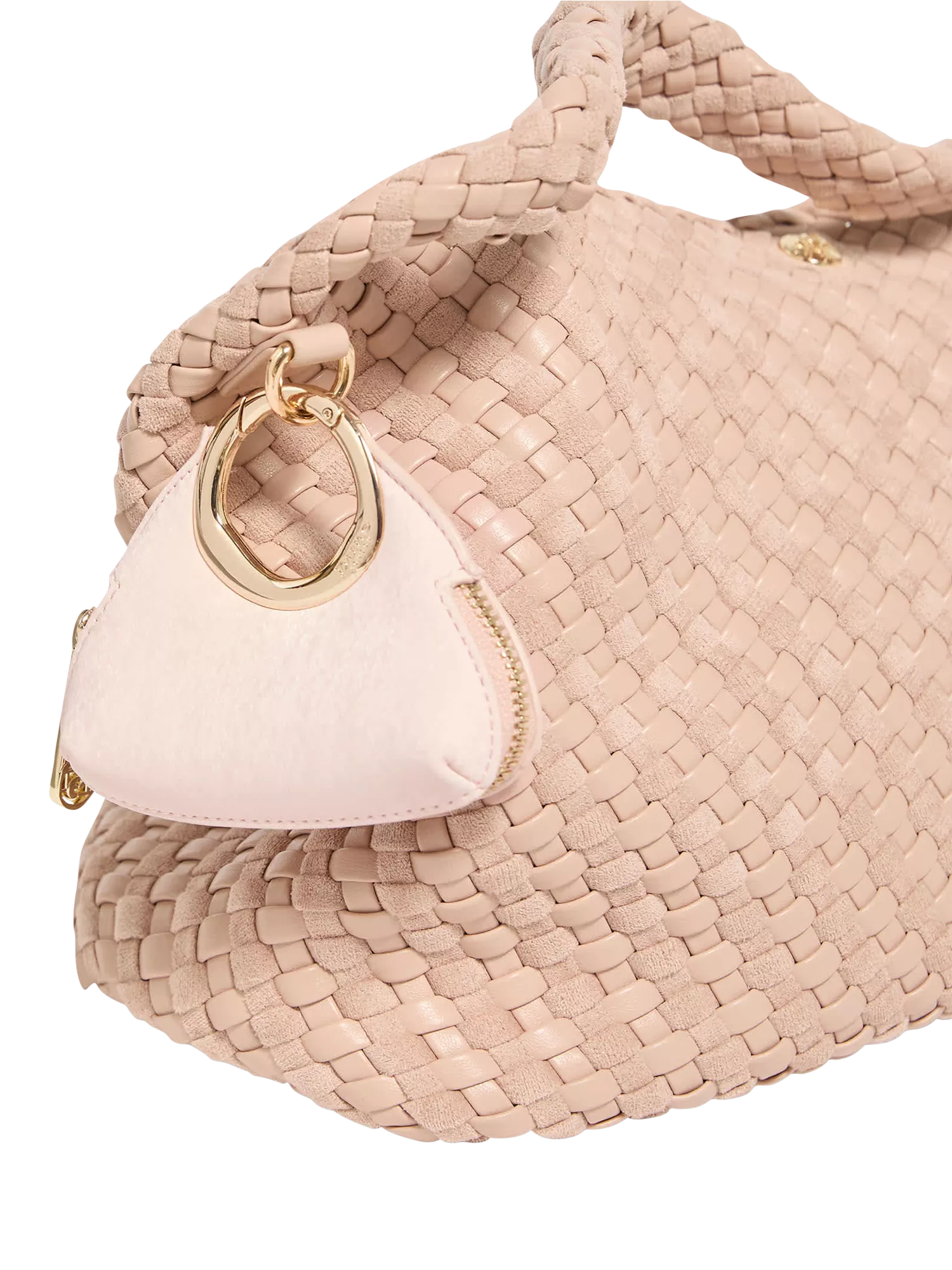 Dune London Spend Mini Circular Detail Bag Charm, Pink