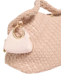 Dune London Spend Mini Circular Detail Bag Charm, Pink