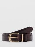 Mango Pure Patent Leather Belt, Bordeaux, M