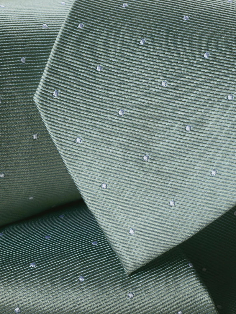 Charles Tyrwhitt spot silk tie in pale teal green, imported from the UK